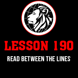 Lesson 190. Read between the lines